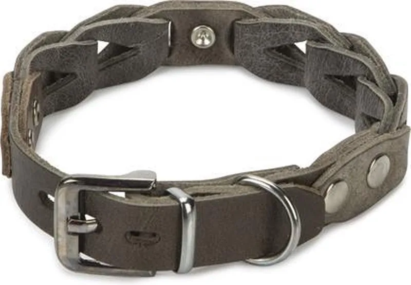 leren halsband Connex. 40 cm x 20 mm. de Beeztees en Gris – photo produit