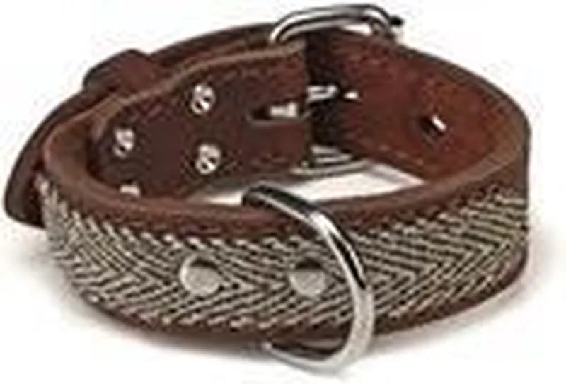 Leren halsband Tweedy. 70 cm x 45 mm. de Beeztees en Marron – photo produit