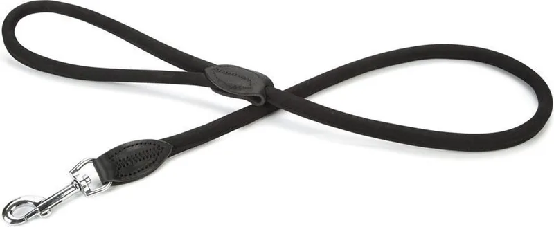 leren looplijn Buffalo rond. 100 cm x 10 mm. de Beeztees en Noir – photo produit