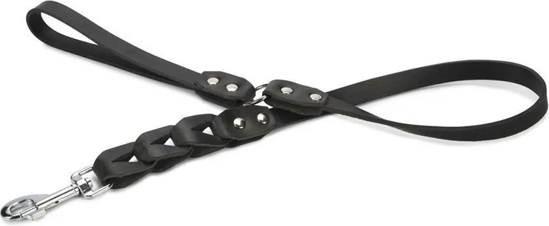 leren looplijn Connex. 100 cm x 18 mm. by Beeztees in Black – product photo