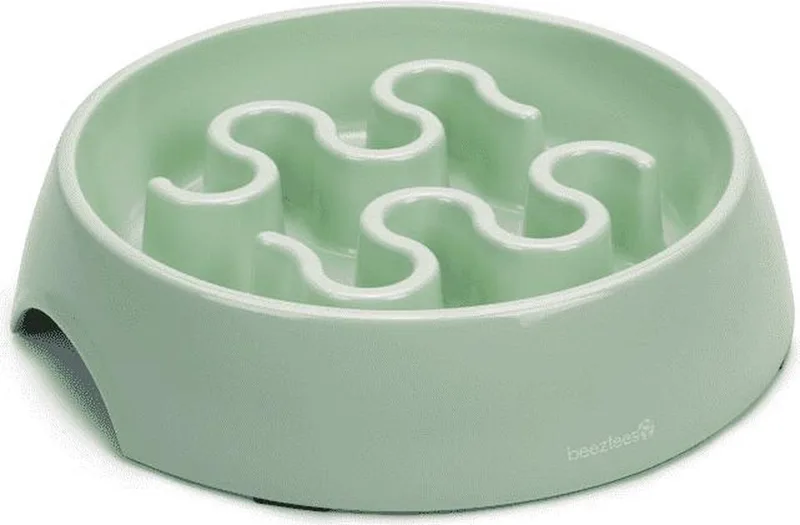melamine Calmo - Anti-schrok eetbak - Hondenvoerbak - Slowfeeder hond - 1L von Beeztees in Grün – Produktfoto