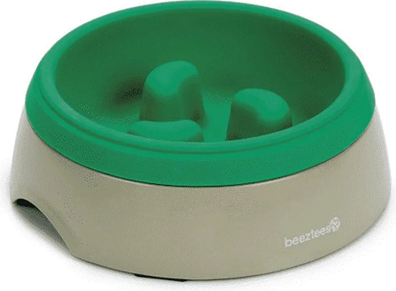 melamine Lento - Anti-schrok eetbak - Hondenvoerbak - Slowfeeder hond - 0.25L by Beeztees in Green – product photo