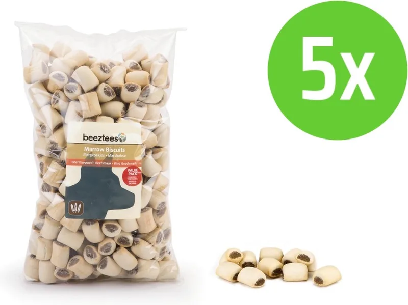 Mergkoekjes Rund - hondensnack - 1400 gram - 5 verpakkingen de Beeztees – photo produit