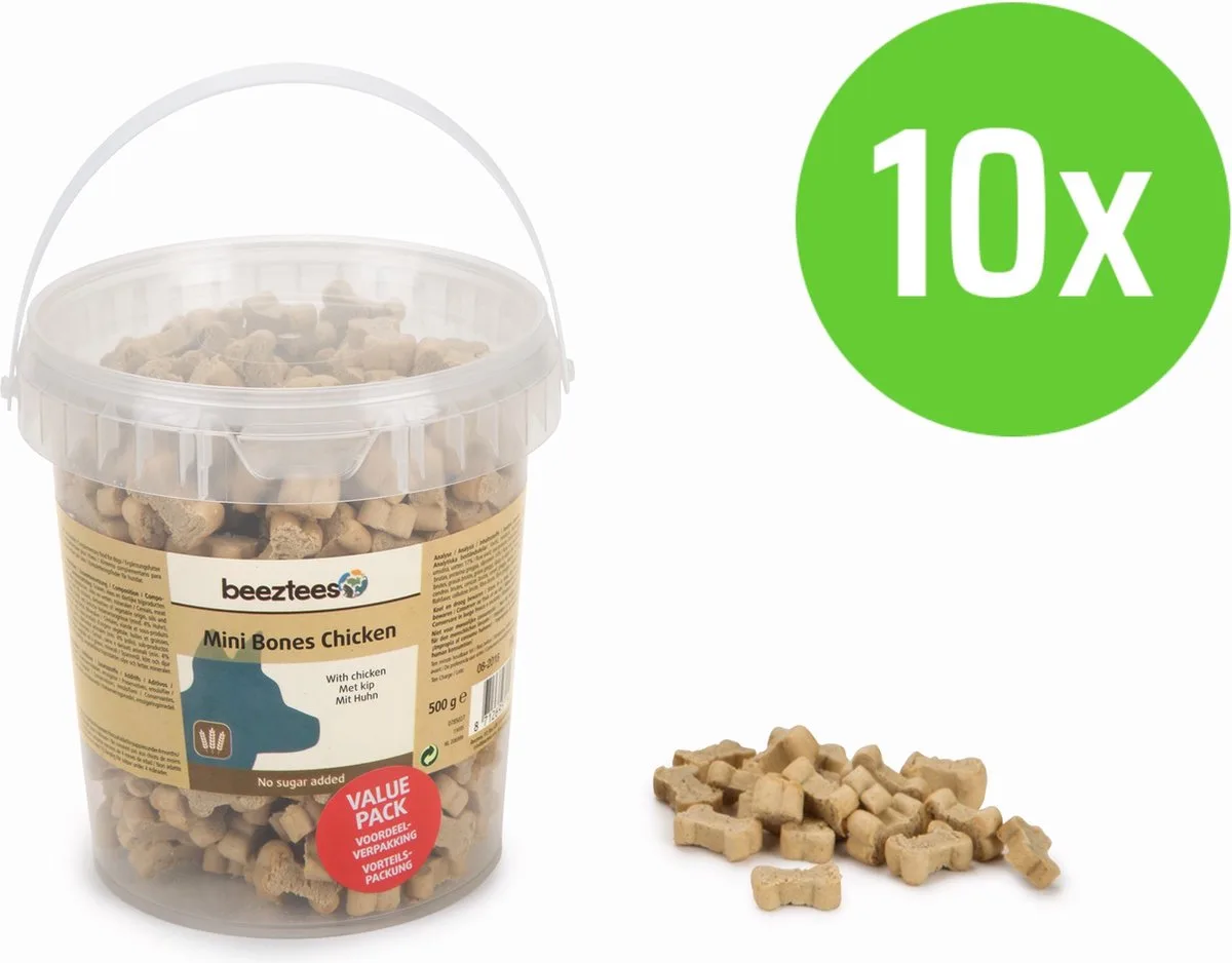 Mini Bones Chicken - hondensnoepjes - 500 gram - 10 verpakkingen från Beeztees – produktbild