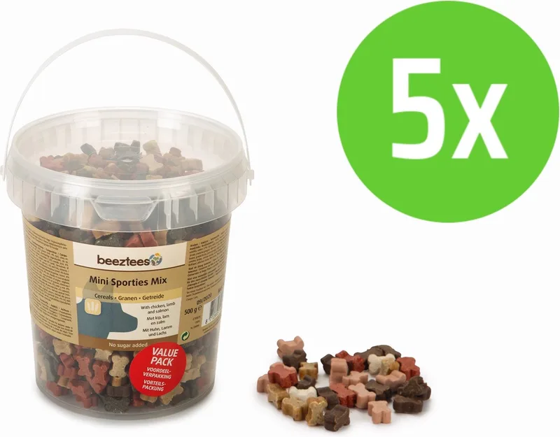 Mini Sporties Mix - hondensnack - 500 gram - 5 verpakkingen de Beeztees – photo produit