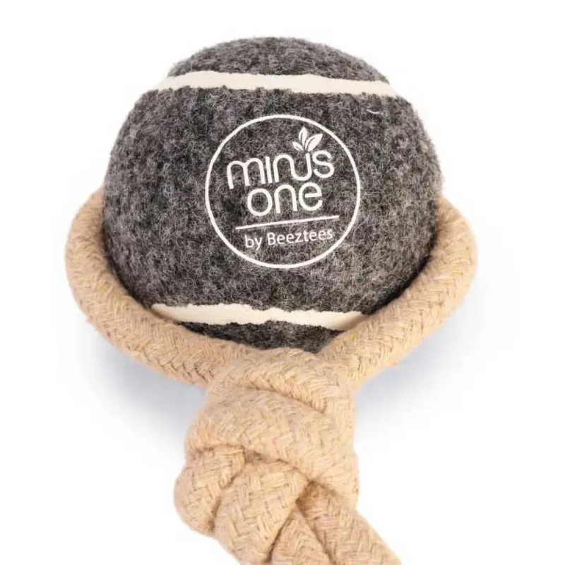 Jouet Pour Chien Minus One Tennis Ball & Rope de Beeztees en Beige – photo produit 2 sur 3