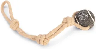 Jouet Pour Chien Minus One Tennis Ball & Rope de Beeztees en Beige – photo produit 1 sur 3
