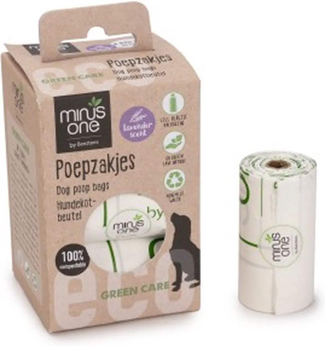 Minus One Poepzakjes - Lavendel - 6 x 15 stuks von Beeztees in Beige – Produktfoto