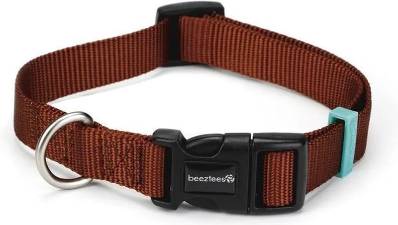 Nylon halsband lichtbruin 48-70cm by Beeztees in Brown – product photo