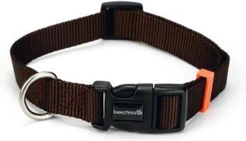 Nylon halsband Uni 20-30x10 by Beeztees in Donkerbruin – product photo