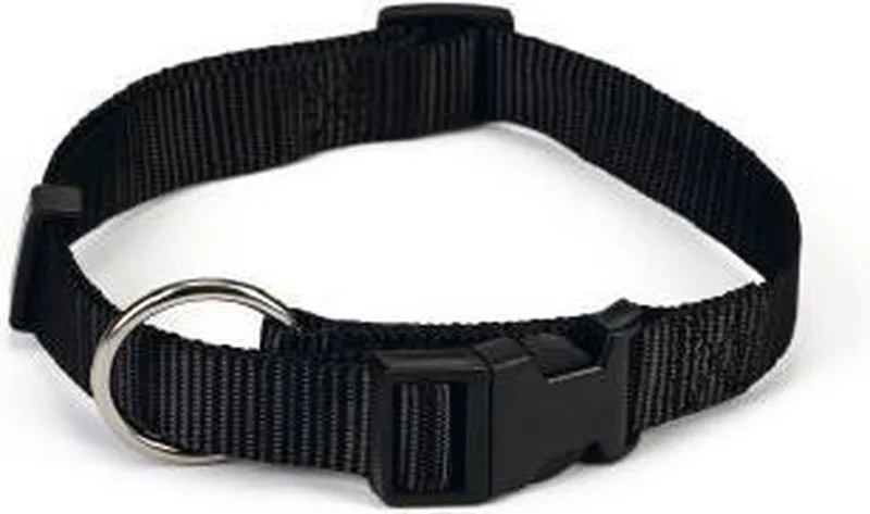 Nylon halsband verstelbaar 30-45x15 zwt by Beeztees in Black – product photo