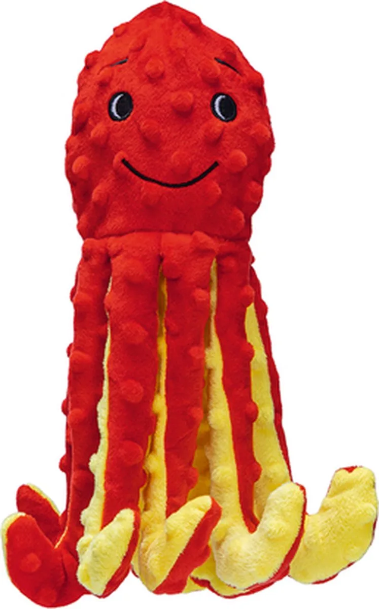 Octopus Amy - Hondenspeelgoed - Pluche - 25x8,5x7,5 cm by Beeztees in Red – product photo