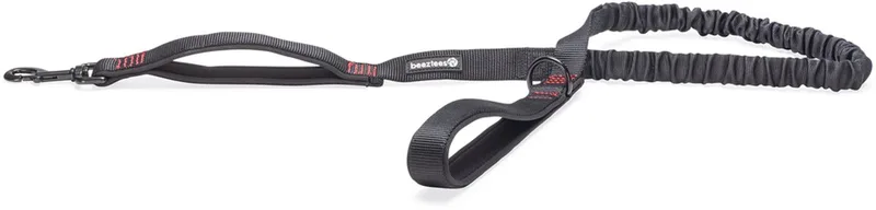 Parinca Premium Elastische Hondenriem - Hondenlijn - Weersbestendig - Nylon - 120cmx25mm by Beeztees in Black – product photo