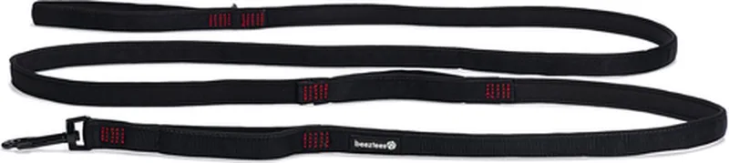 Parinca Premium Hondenriem 3 meter - Hondenlijn - Met 3 handvaten - Nylon - 300cmx20mm by Beeztees in Black – product photo
