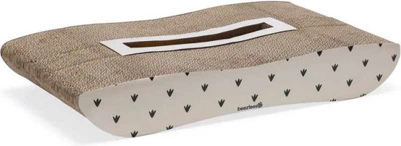 Poezel - Krabplank - Karton - Beige - 50x30x8 cm by Beeztees in Zwart wit – product photo