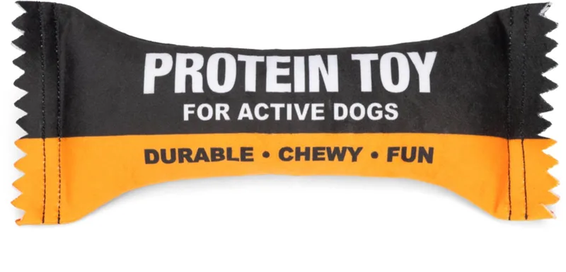 Protein Toy - Hondenspeelgoed - Pluche - Zwart/Oranje - 24,5x10x4 cm fra Beeztees i Sort, Orange – produktbillede