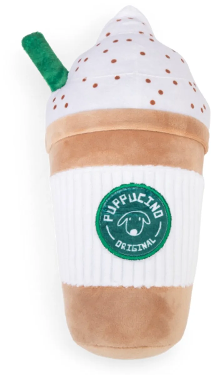 Puppuchino - Hondenspeelgoed - Pluche - Wit/Bruin - 24x11x11 cm de Beeztees en Blanc, Marron – photo produit