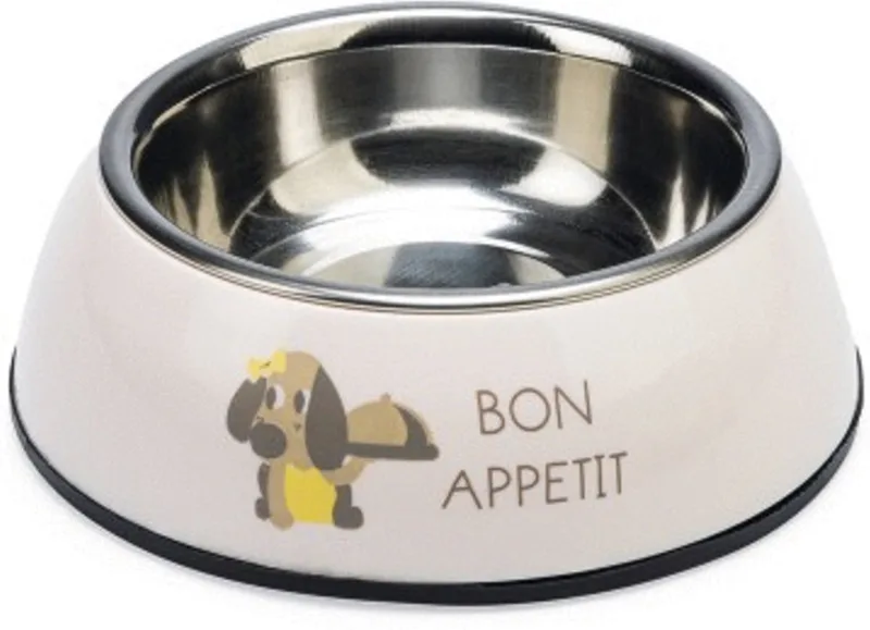 Puppy Binky – Hondenvoerbak – Plastic/RVS – Roze – 14x14x4,5 cm – 160 ml by Beeztees in White – product photo