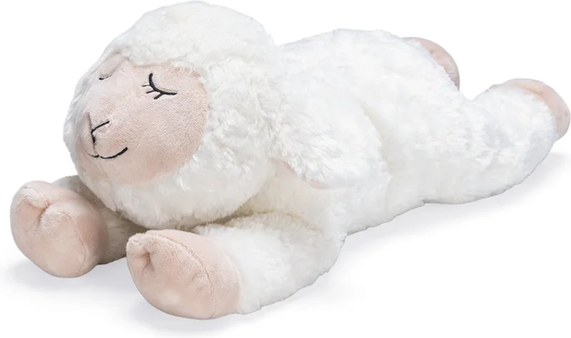 Puppy Heartbeat Knuffel Bowi - Puppy Speelgoed - Puppyknuffel - Hondenspeelgoed - Pluche - Wit - 42x18x12 cm by Beeztees in White, Cream – product photo