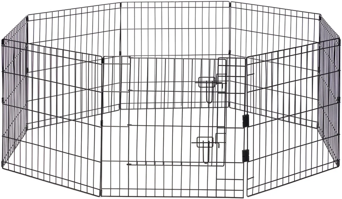 Puppyren Ted - Premium - met Deur - 8 stuks - Paneel 60x60 cm Voor binnen en buiten de Beeztees en Gris – photo produit