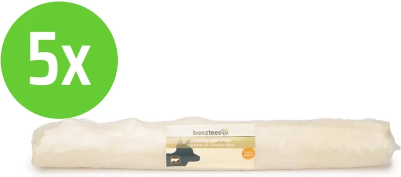 Rawhide Staaf Wit 37,5 cm - hondensnack - 5 verpakkingen von Beeztees – Produktfoto