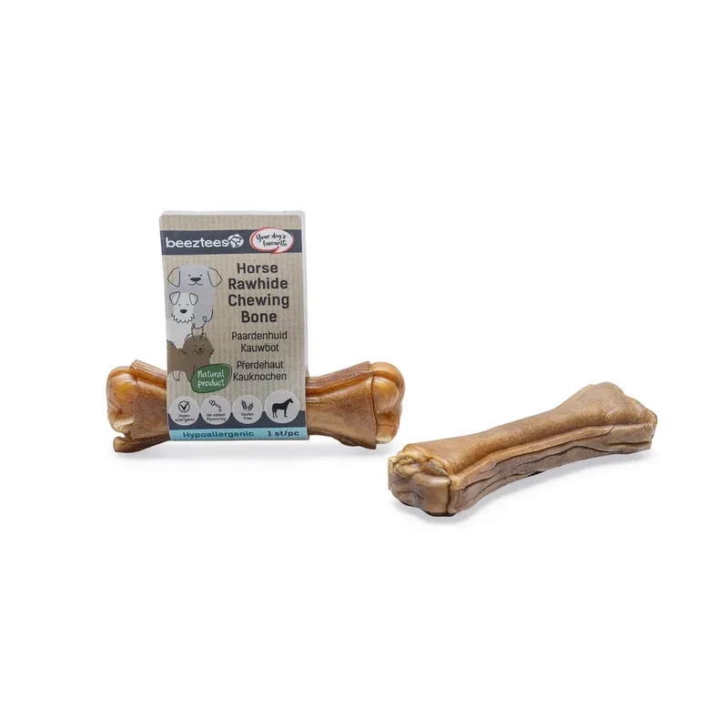 Rohhautknochen Zum Kauen Pferde Hundesnack 10cm von Beeztees – Produktfoto
