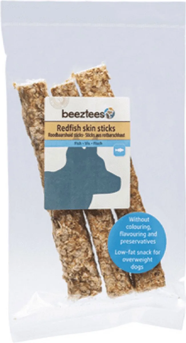 Roodbaarshuid stick voor honden . 75 GR geen kleurstoffen smaak en bewaarmiddelen toegevoegd - laag vetgehalte- Ook ideaal voor honden met overgewicht by Beeztees – product photo