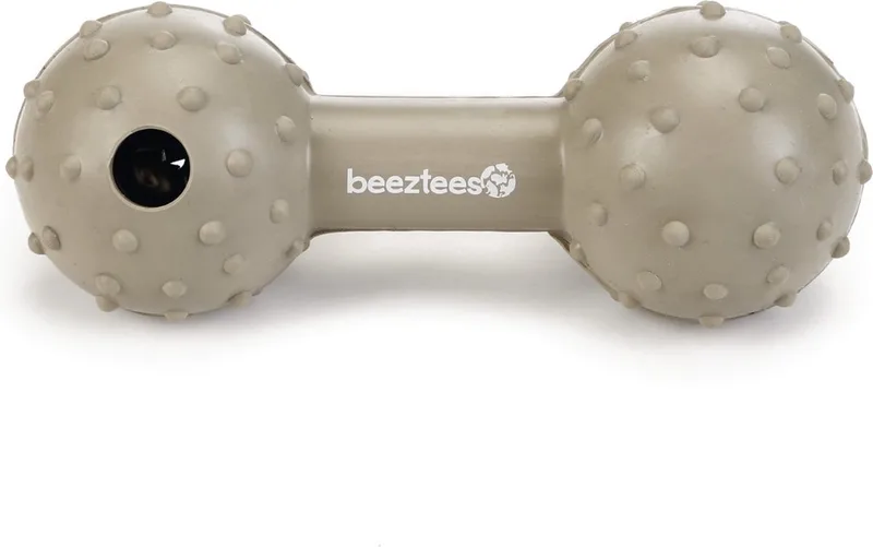rubber halter met bel massief 11.5 cm de Beeztees en Beige – photo produit