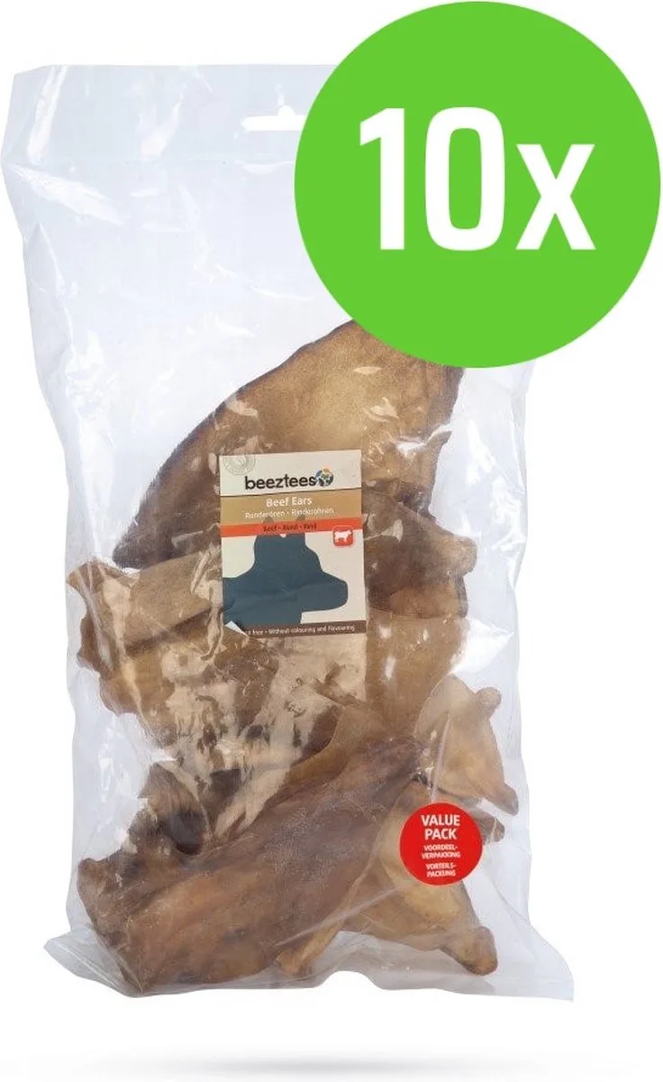 Runderoren Voordeel - hondensnack - 12 stuks - 10 zakken von Beeztees – Produktfoto