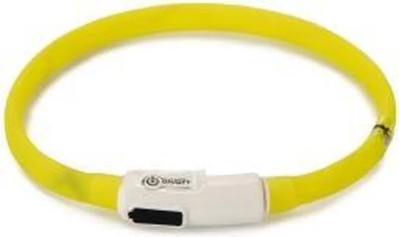 Safety Gear halsband met USB aansluiting Dogini 35 cm x 10 mm de Beeztees en Jaune – photo produit