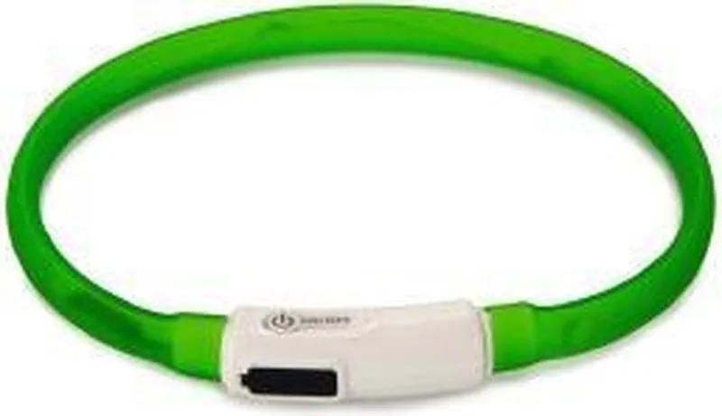 Safety Gear halsband met USB aansluiting Dogini 35 cm x 10 mm de Beeztees en Vert – photo produit