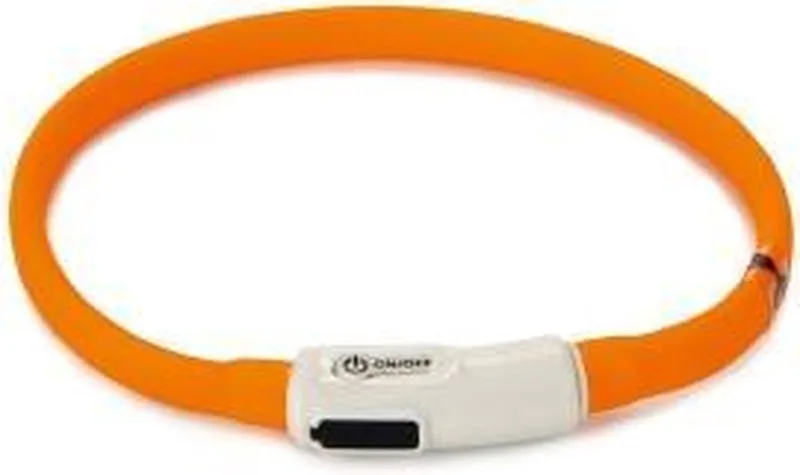 Safety Gear halsband met USB aansluiting Dogini 35 cm x 10 mm von Beeztees in Orange – Produktfoto