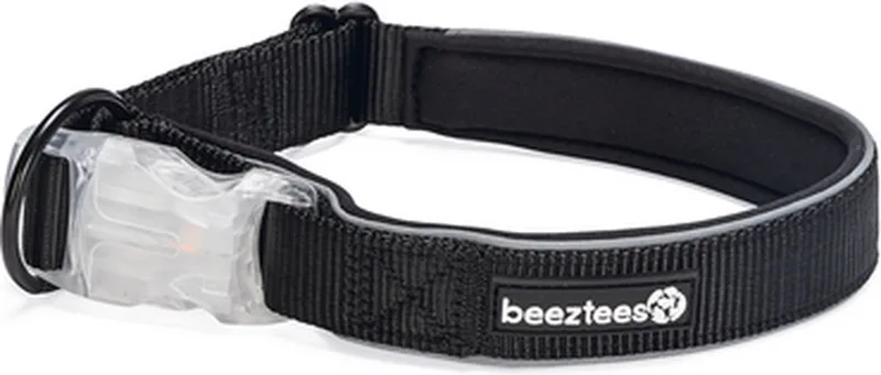 Safety Gear Parinca- Hondenhalsband - LED - Nylon - 45- 50x2,5 cm by Beeztees in Black – product photo