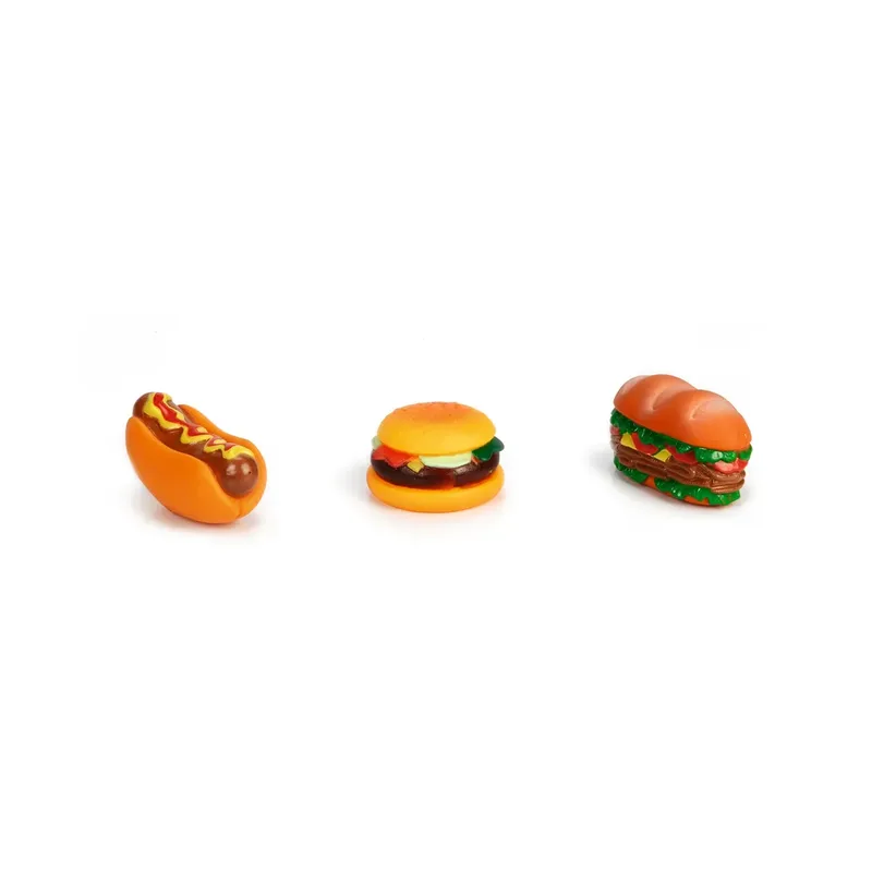 Sandwich/hamburger/hotdog Vinyl Hondenspeeltje Geassorteerd de Beeztees – photo produit