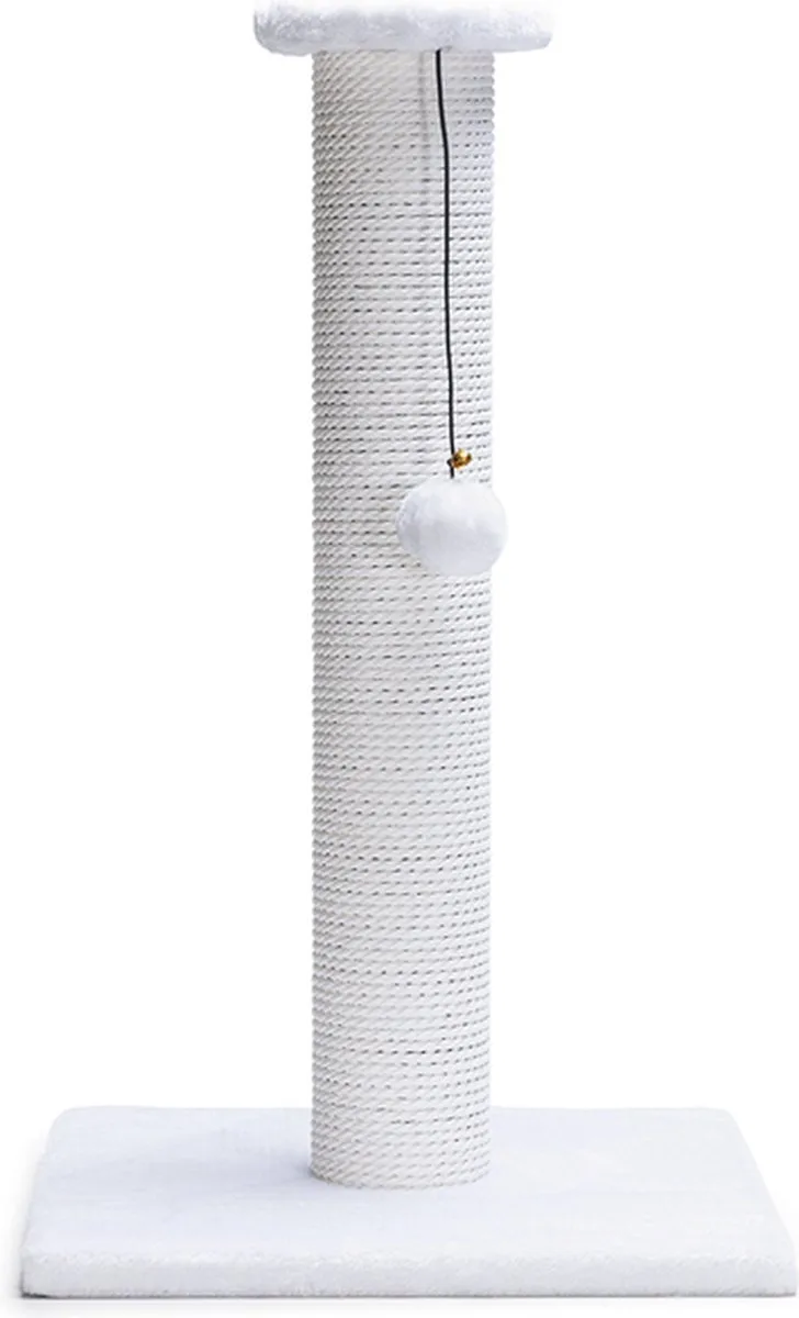 Serpa Katten Krabpaal - Omwikkeld met touw - Met balletje - 35x35x60 cm by Beeztees in White – product photo 1 of 4