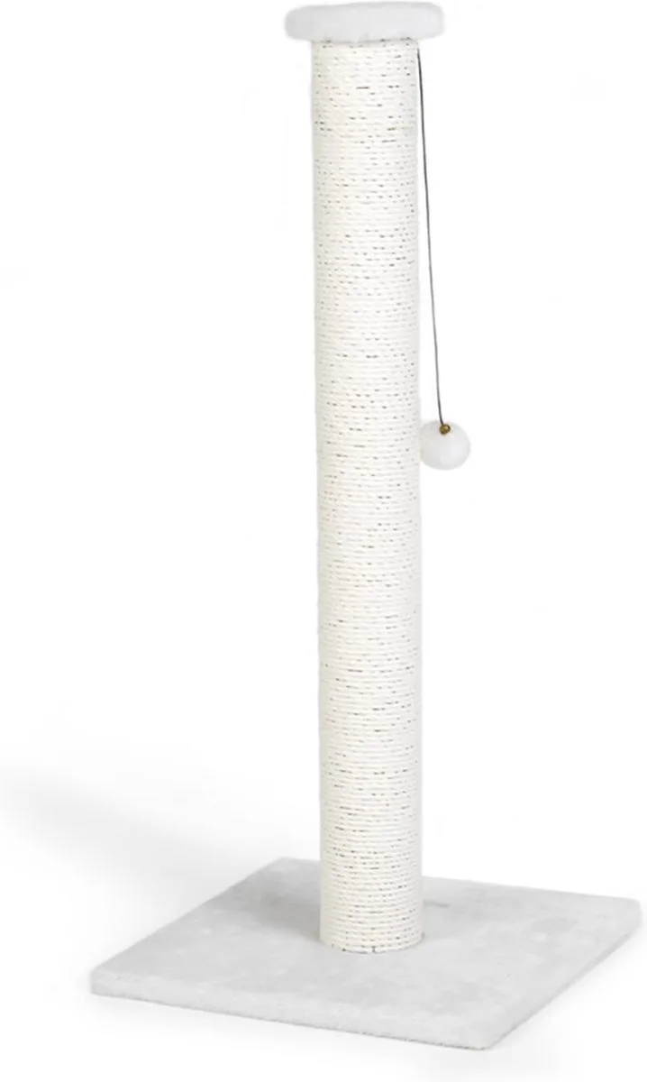 Serpa XL Katten Krabpaal - Hoge krabpaal - Met touw - Met balletje - 40x40x90 cm by Beeztees in White – product photo