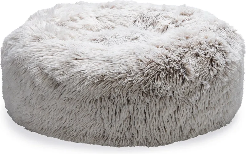 Siba - Orthopedische - Donut Hondenmand - Fluffy Hondenmand - Kattenmand - 50x50x20 cm de Beeztees en Beige – photo produit