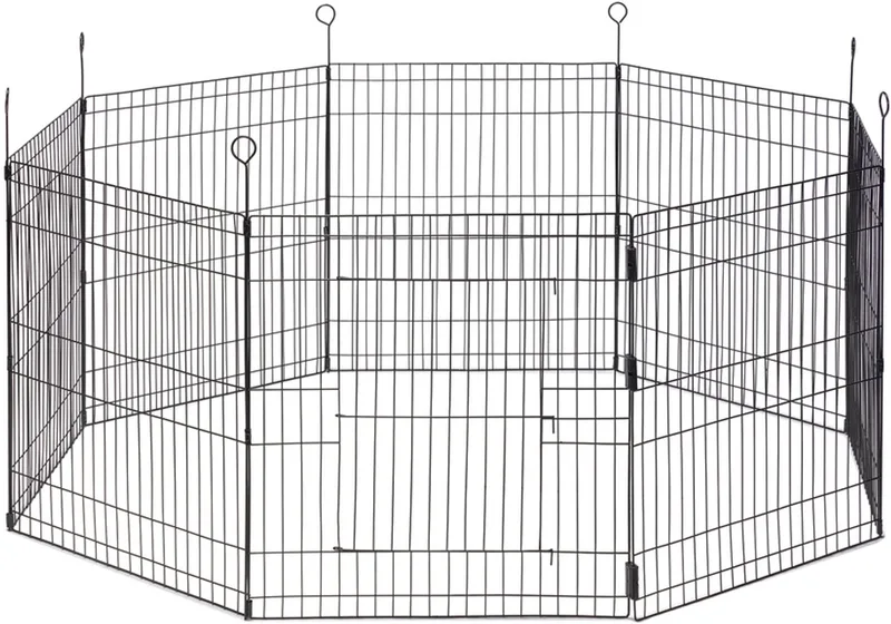 Simi konijnenren - XL - knaagdierenren met Deur - 8 Panelen - Paneel 58x62 cm - Dia 155 cm by Beeztees in Black – product photo