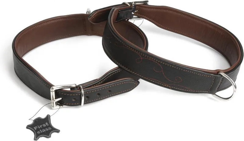 Swirl - Hondenhalsband - Leer - Zwart - 68-76 cm x 45 mm by Beeztees in Brown – product photo