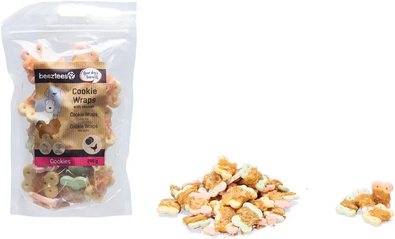 Tasty Treats Cookie Wraps met Kip - hondenkoekjes - Hondensnacks - Hondensnoepjes - M - 200 gram von Beeztees – Produktfoto
