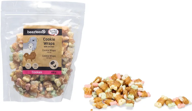 Tasty Treats Cookie Wraps met Kip - Hondensnacks - Hondenkoekjes - Hondensnoepjes - S - 400 gram by Beeztees – product photo