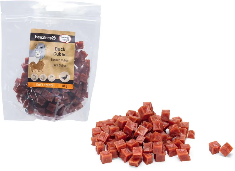 Tasty Treats Eenden Cubes - Hondensnacks - Hondenkoekjes - Hondensnoepjes - 400 gram by Beeztees – product photo