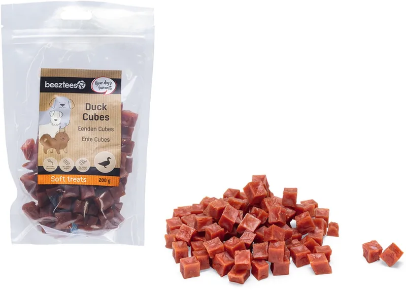Tasty Treats Eenden Cubes - Hondensnacks - Hondenkoekjes - Hondensnoepjes - 200 gram von Beeztees – Produktfoto