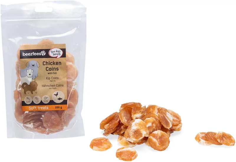 Friandise Pour Chien : Médaillons De Poulet Au Poisson 200g de Beeztees – photo produit
