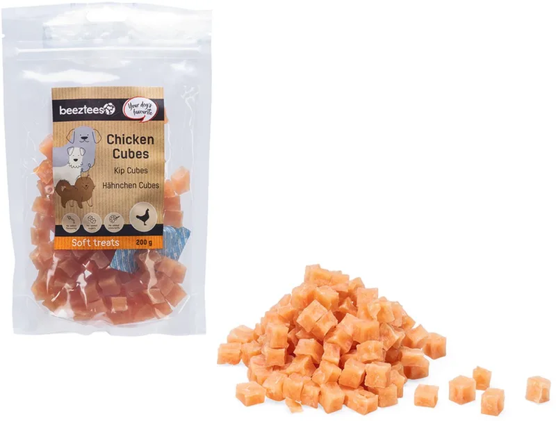 Tasty Treats Kip Cubes - Hondensnacks - Hondenkoekjes - Hondensnoepjes - 200 gram by Beeztees – product photo
