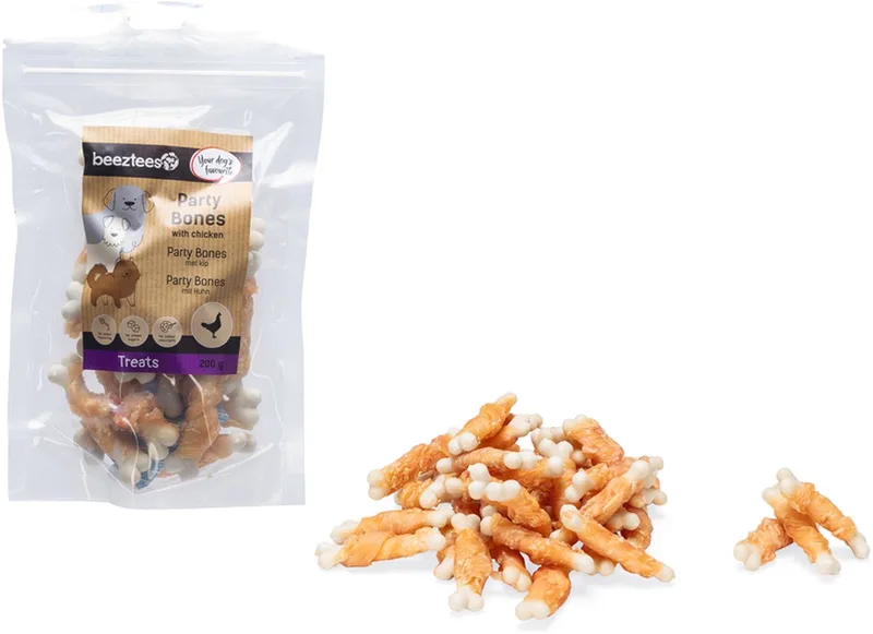 Tasty Treats Party Bones met Kip - Hondensnacks - Hondenkoekjes - Hondensnoepjes - 200 gram by Beeztees – product photo