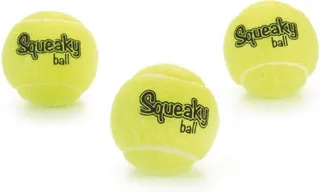 Tennisbal - met Pieper - Hondenspeelgoed - 6,5 cm - 3ST by Beeztees in Yellow – product photo 1 of 2