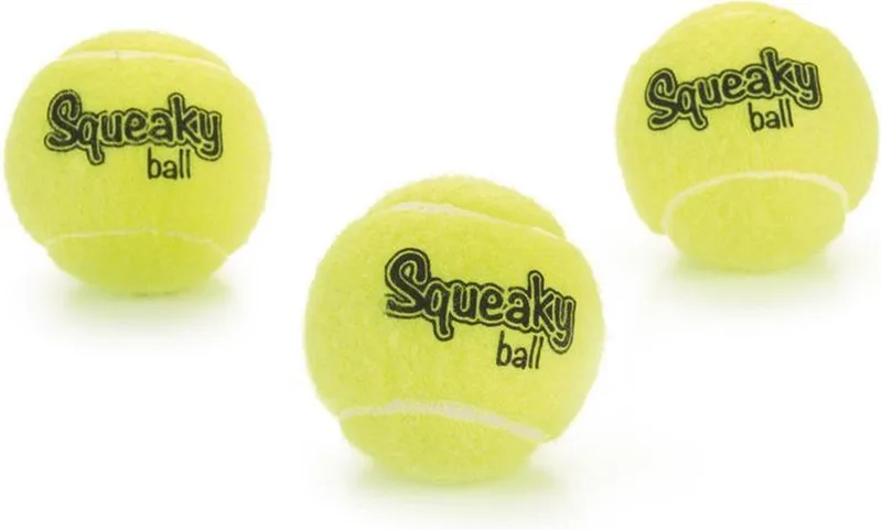 Tennisbal - met Pieper - Hondenspeelgoed - 6,5 cm - 3ST by Beeztees in Yellow – product photo 1 of 2