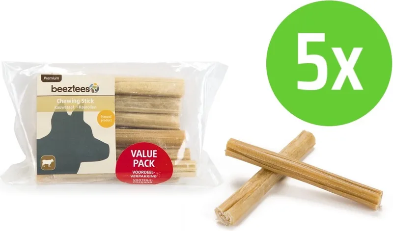Thai Kauwstaaf 12,5 cm x 15 mm 10 Stuks - hondensnack - 5 Verpakkingen by Beeztees – product photo
