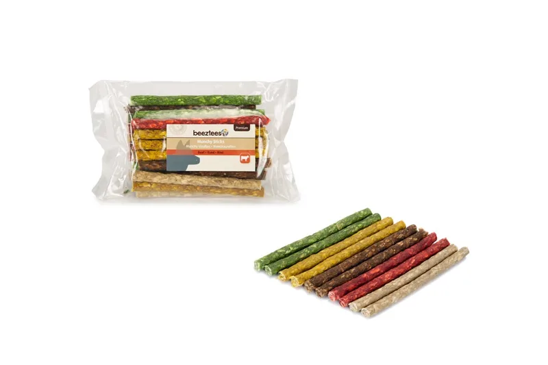 Thai Muchy staafjes - hondensnack - assorti - 25 stuks - 12cmx9/10mm von Beeztees – Produktfoto
